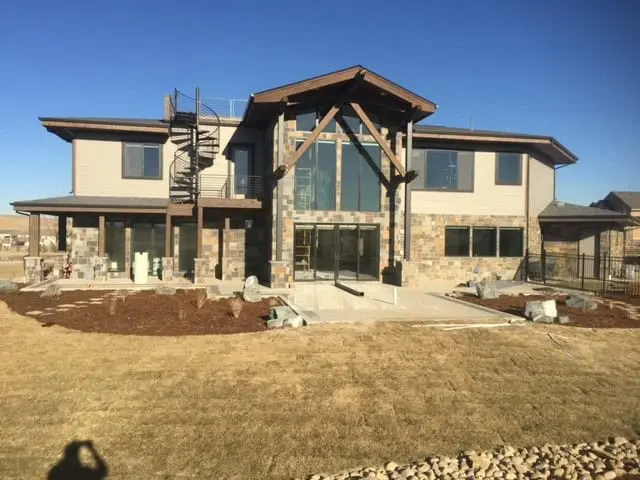 Lafayette backyard landscaping with patio, turf and planting by FRSR