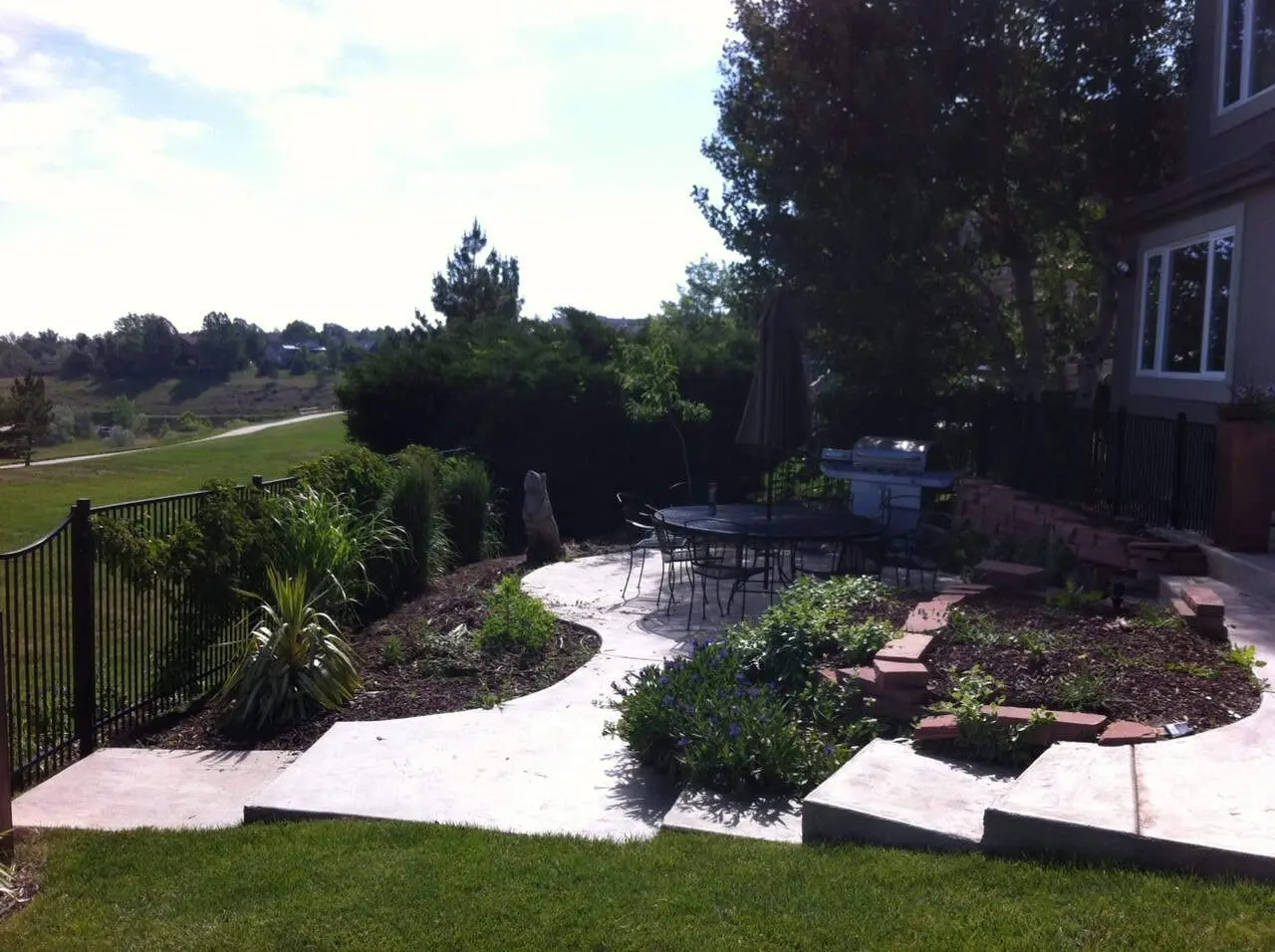 Stamped concrete and hardscape detail by FRSR