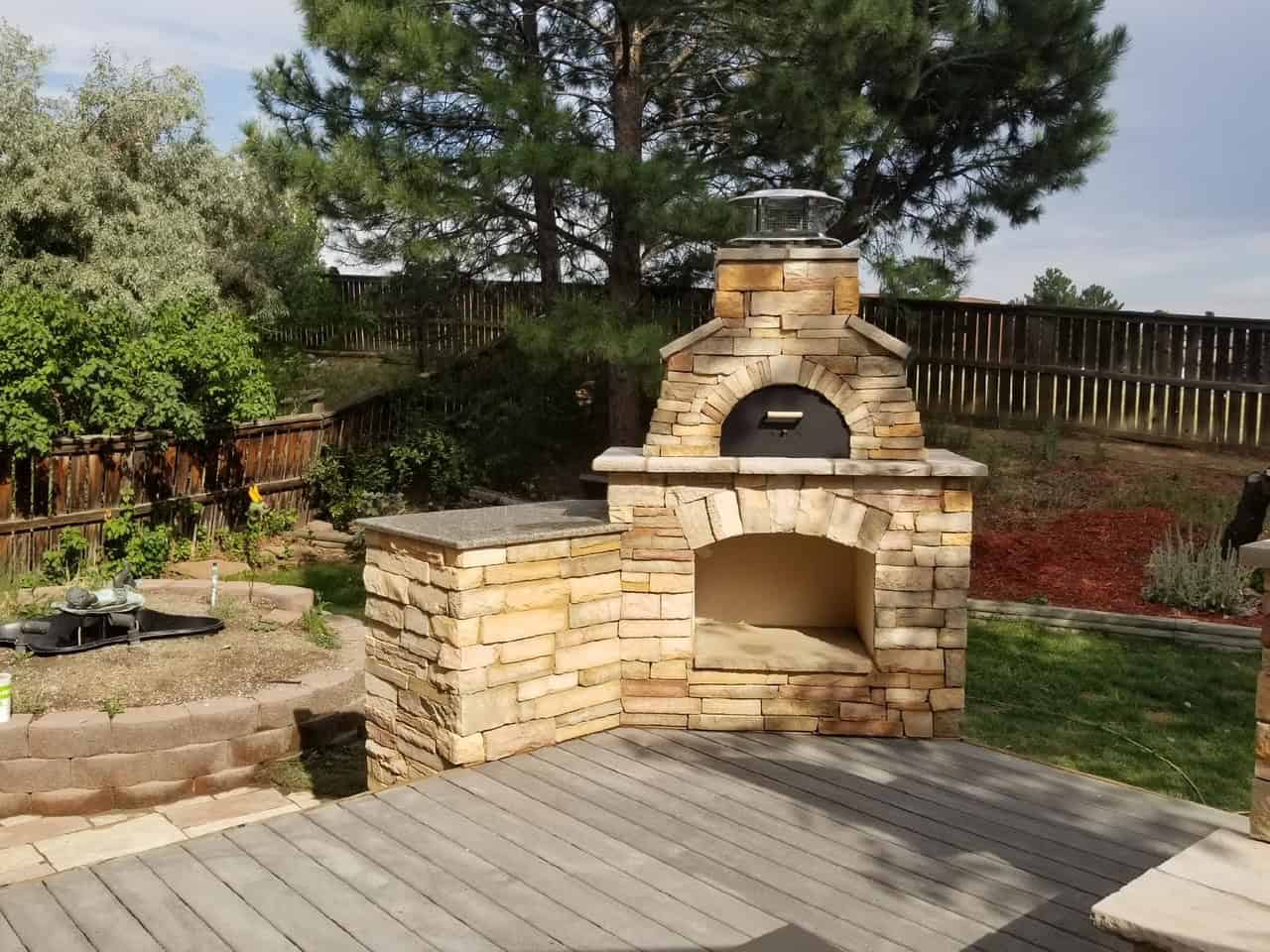 Stamped concrete patio and seating area in northern Denver metro area