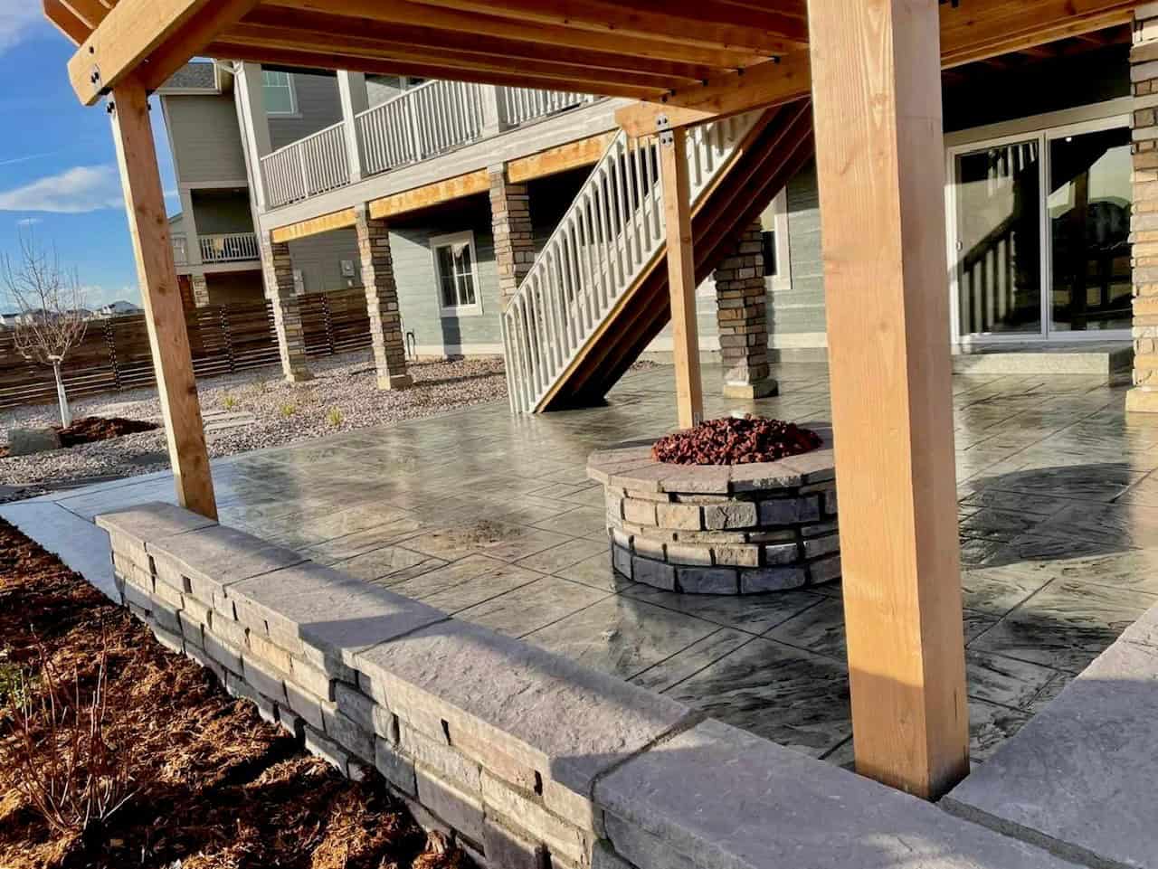 Stamped concrete patio installation by FRSR in Colorado