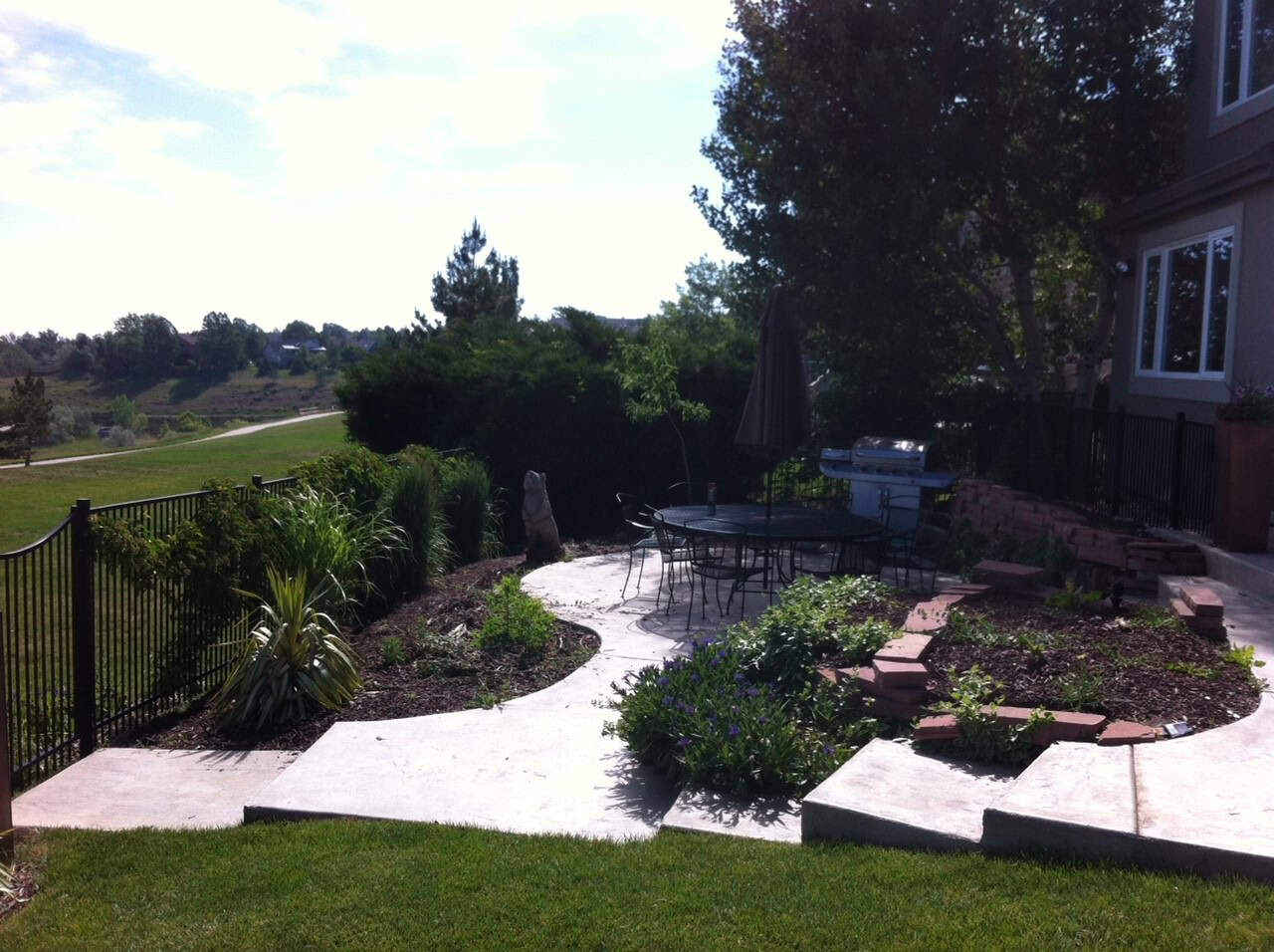 Stamped concrete and hardscape detail by FRSR