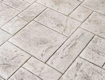 Large Ashlar Slate stamped concrete pattern on a Colorado patio