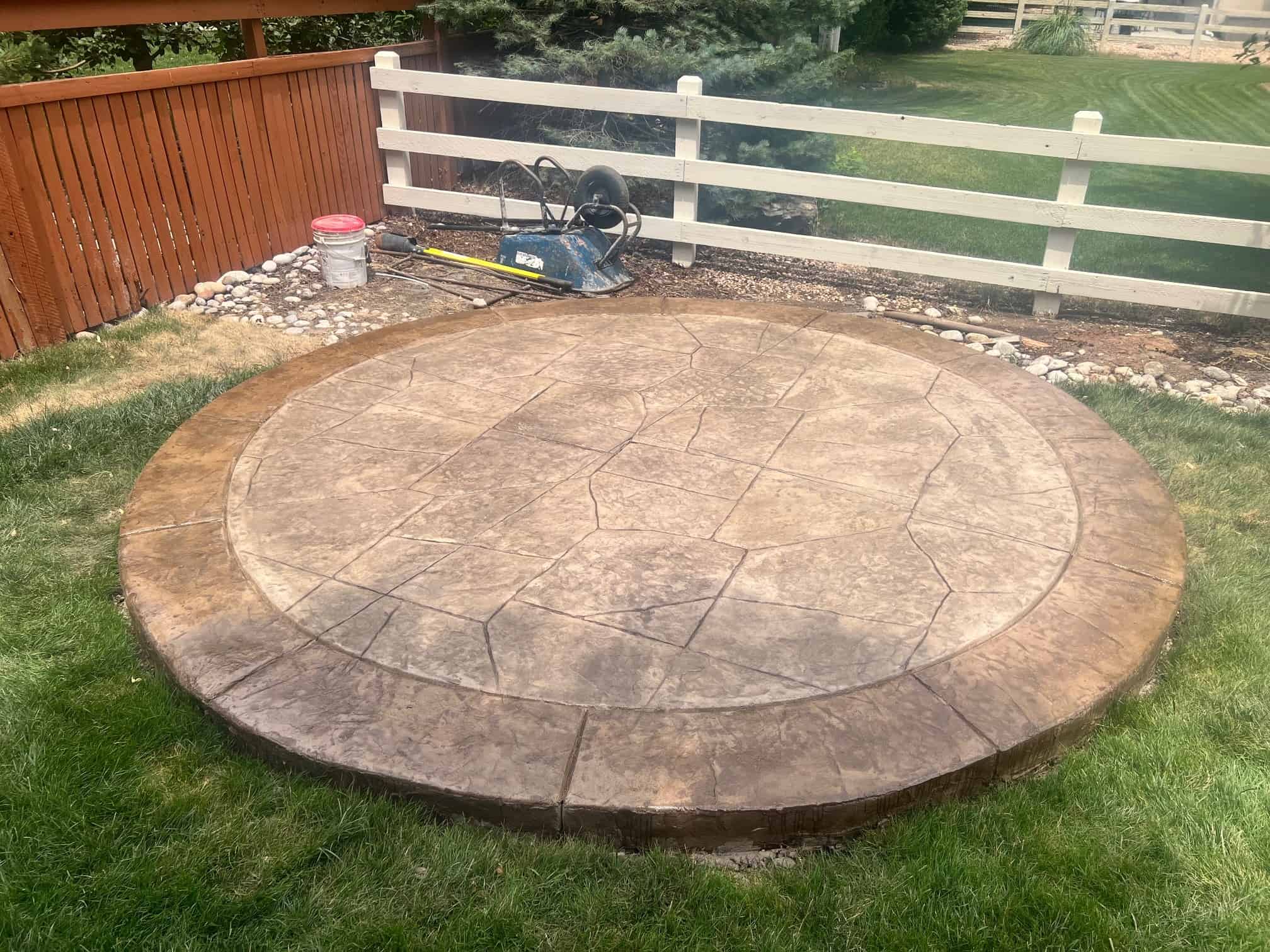 Castlestone stamped concrete patio example by FRSR in Castle Rock, CO