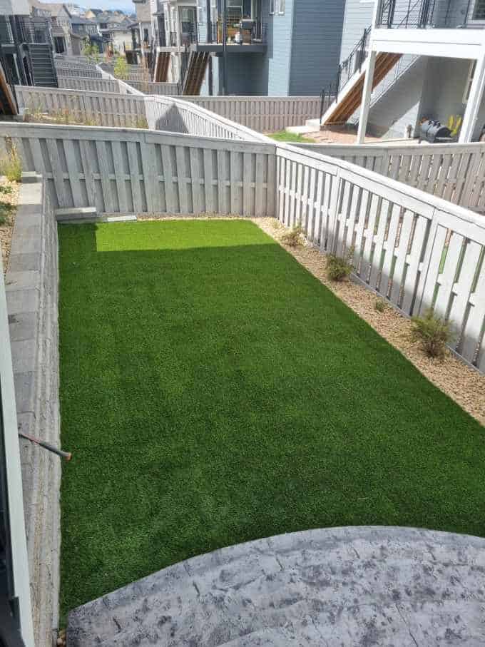 Artificial turf and rock landscaping installed by FRSR in the Denver Metro area