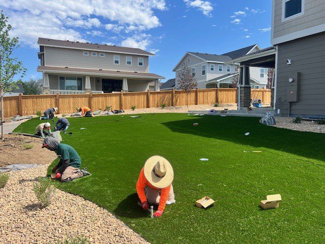 Artificial turf backyard installed by FRSR in the Denver Metro Area