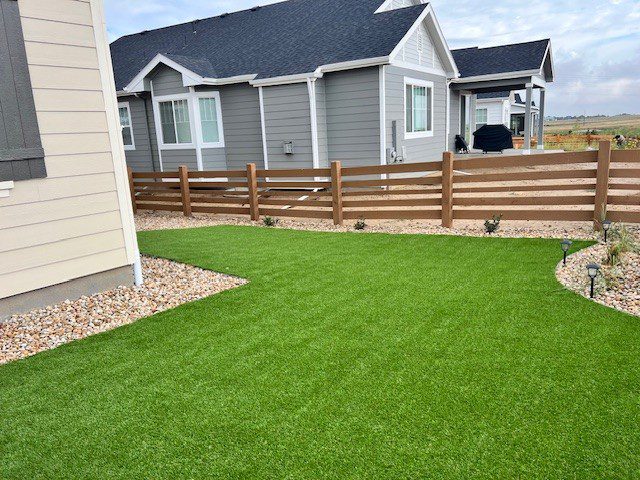 High-end turf installation in Parker with modern edging and clean finish