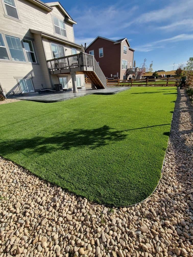 Artificial turf for dogs in Parker Colorado with durable base and drainage