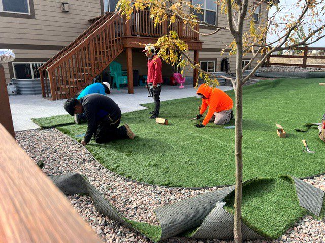 Artificial turf installation in Castle Rock Colorado by FRSR