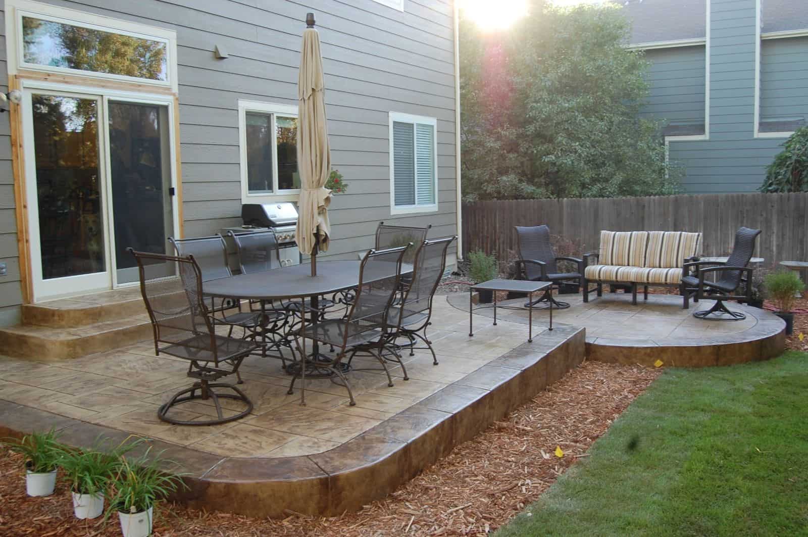 Einhelig Project in Castle Rock Colorado multi-level stamped concrete patio by FRSR