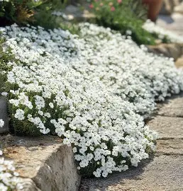 Snow-in-Summer perennial in a Colorado landscape